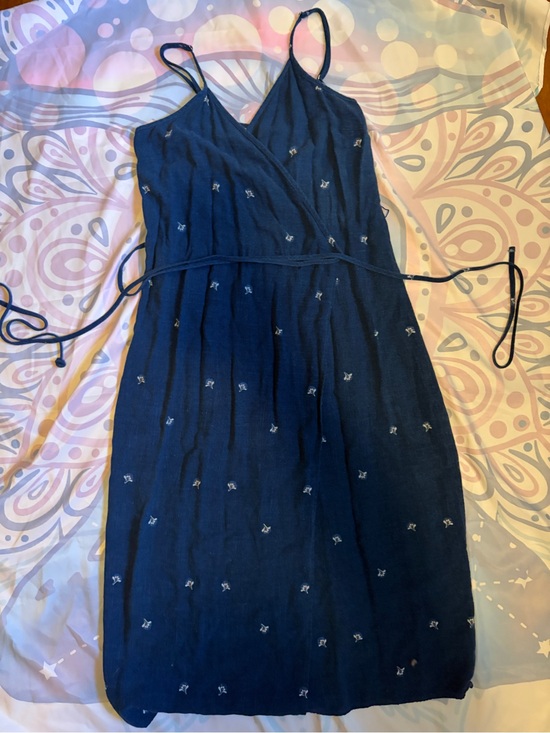 Universal Thread Dresses & Skirts - Navy Wrap Sundress with Tie Waist